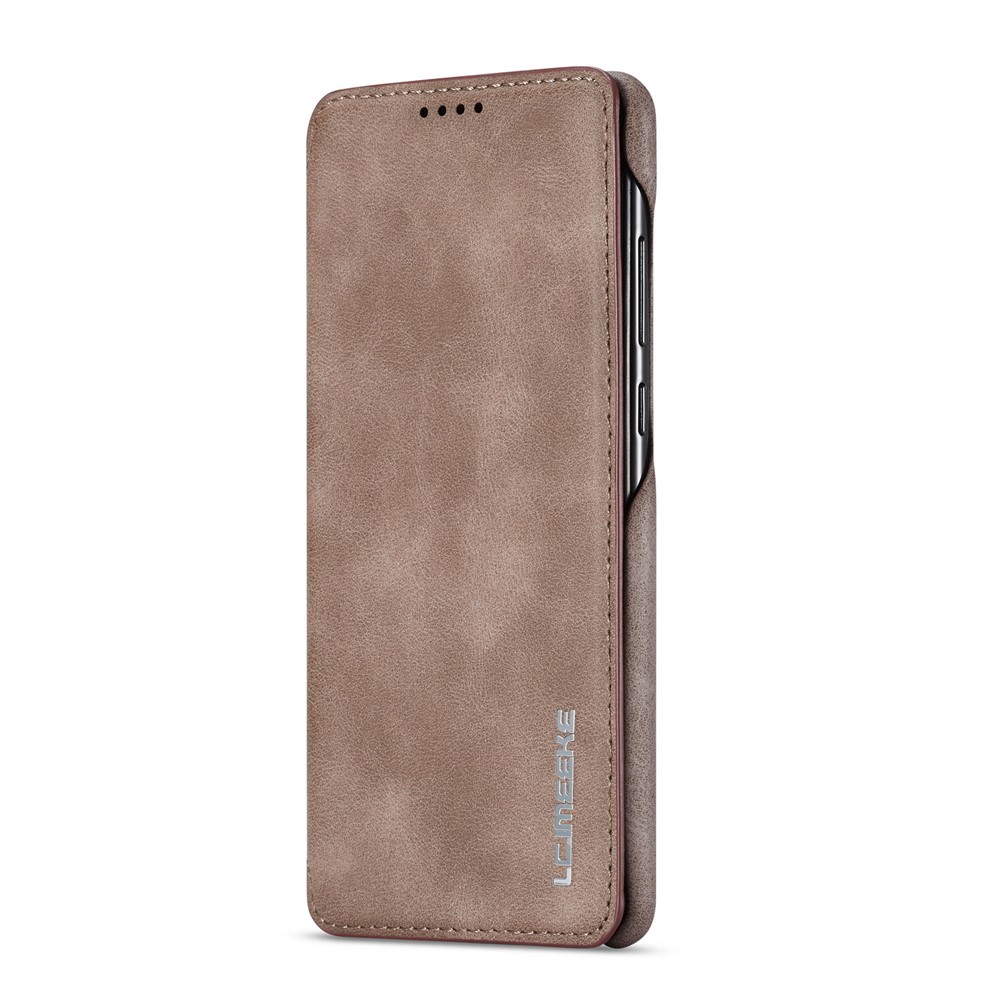 LC.IMEEKE Retro Style Leather Card Holder Case for Huawei P30 - Coffee-3