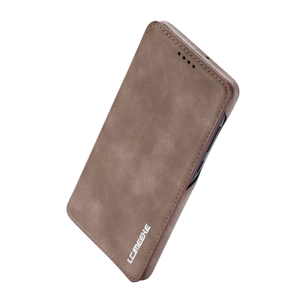 LC.IMEEKE Retro Style Leather Card Holder Case for Huawei P30 - Coffee-5