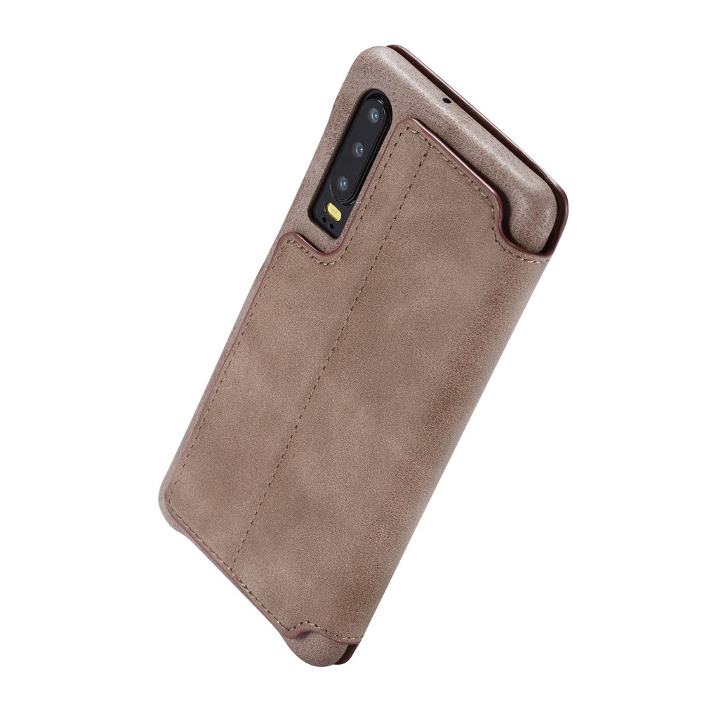 LC.IMEEKE Retro Style Leather Card Holder Case for Huawei P30 - Coffee-6