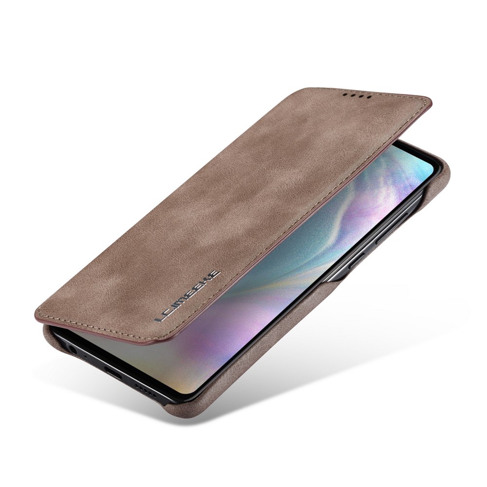 LC.IMEEKE Retro Style Leather Card Holder Case for Huawei P30 - Coffee-8