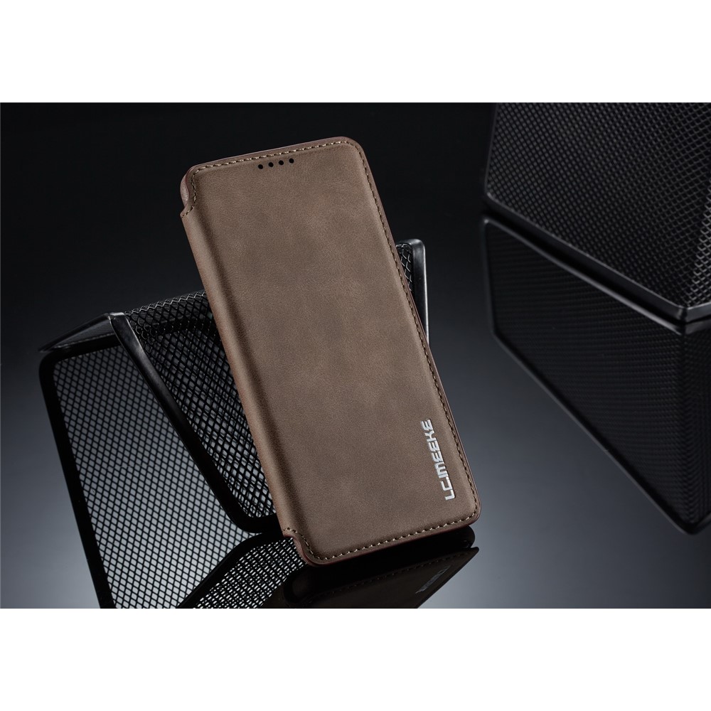 LC.IMEEKE Retro Style Leather Card Holder Case for Huawei P30 - Coffee-9