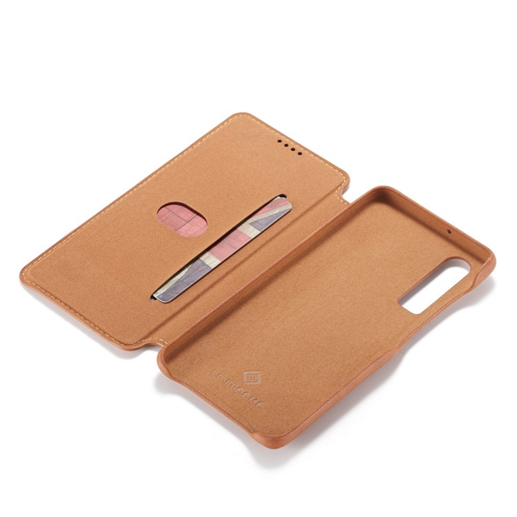 LC.IMEEKE Retro Style Leather Card Holder Case for Huawei P30 - Brown-10