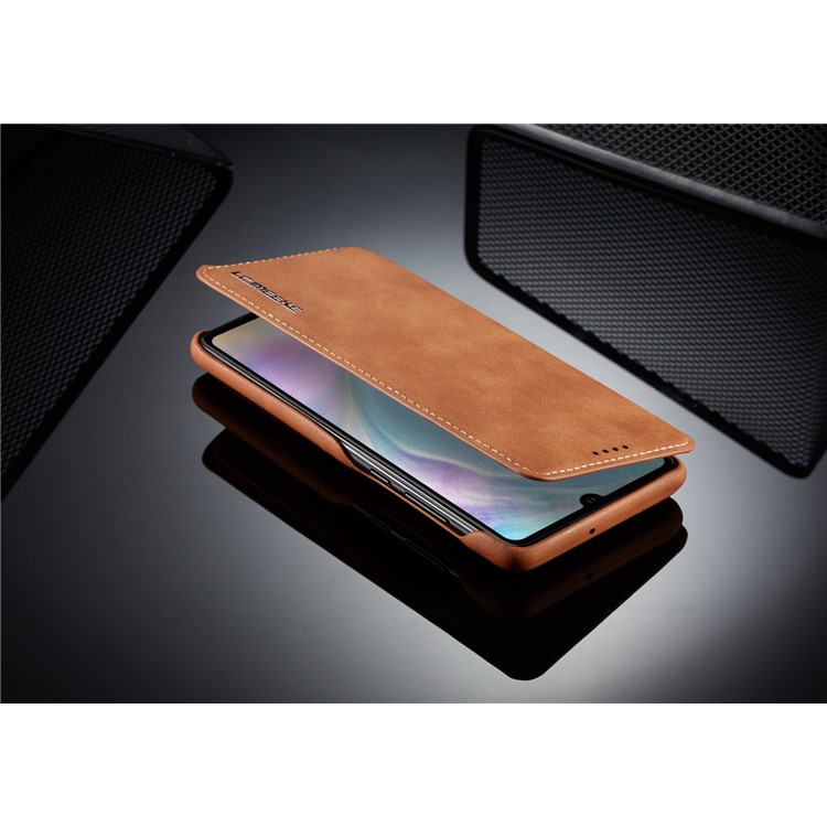 LC.IMEEKE Retro Style Leather Card Holder Case for Huawei P30 - Brown-16