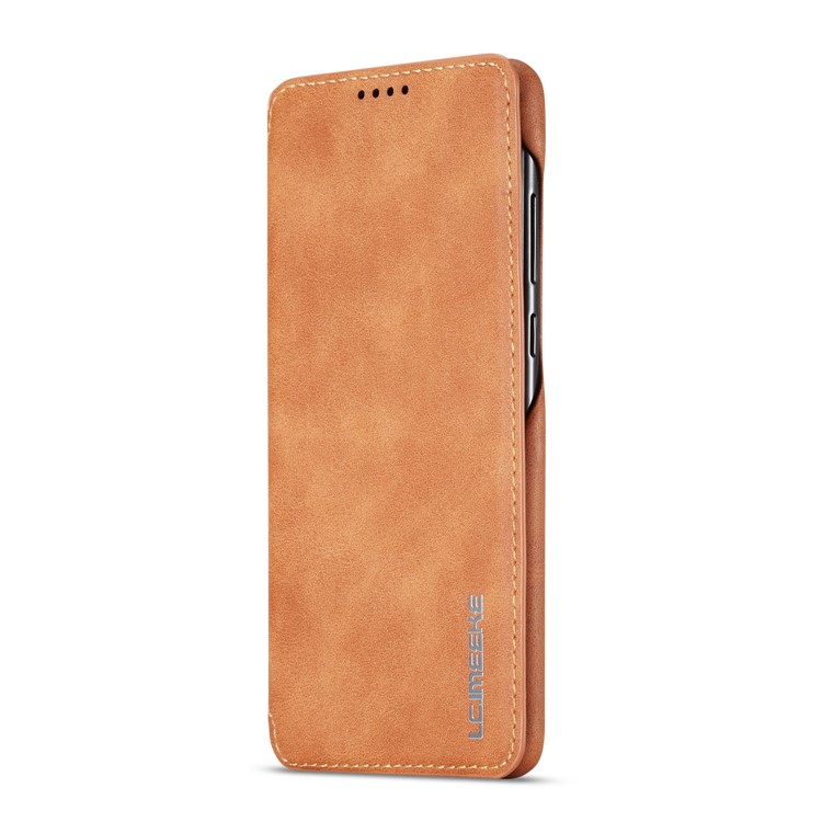 LC.IMEEKE Retro Style Leather Card Holder Case for Huawei P30 - Brown-3