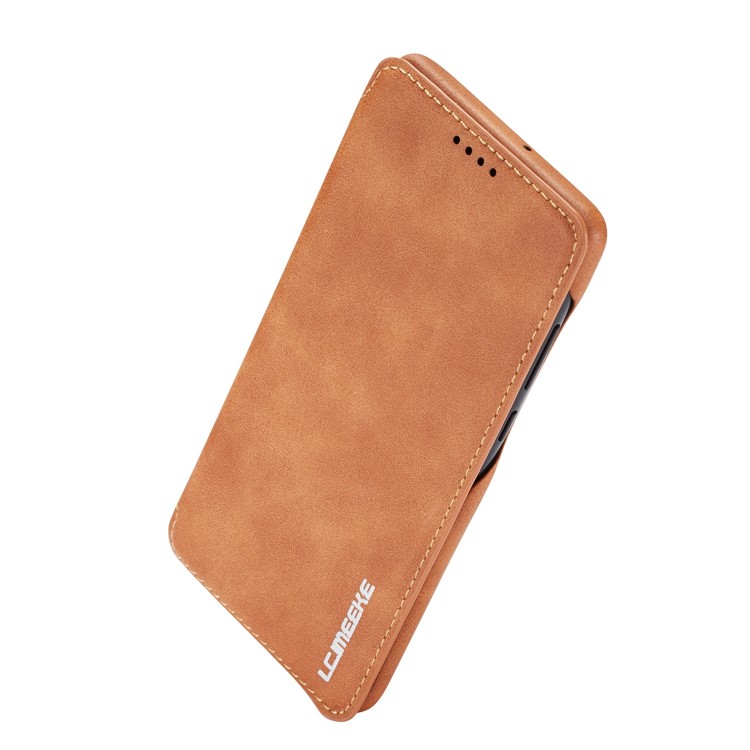 LC.IMEEKE Retro Style Leather Card Holder Case for Huawei P30 - Brown-5