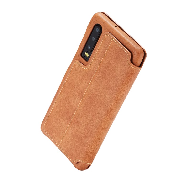 LC.IMEEKE Retro Style Leather Card Holder Case for Huawei P30 - Brown-6