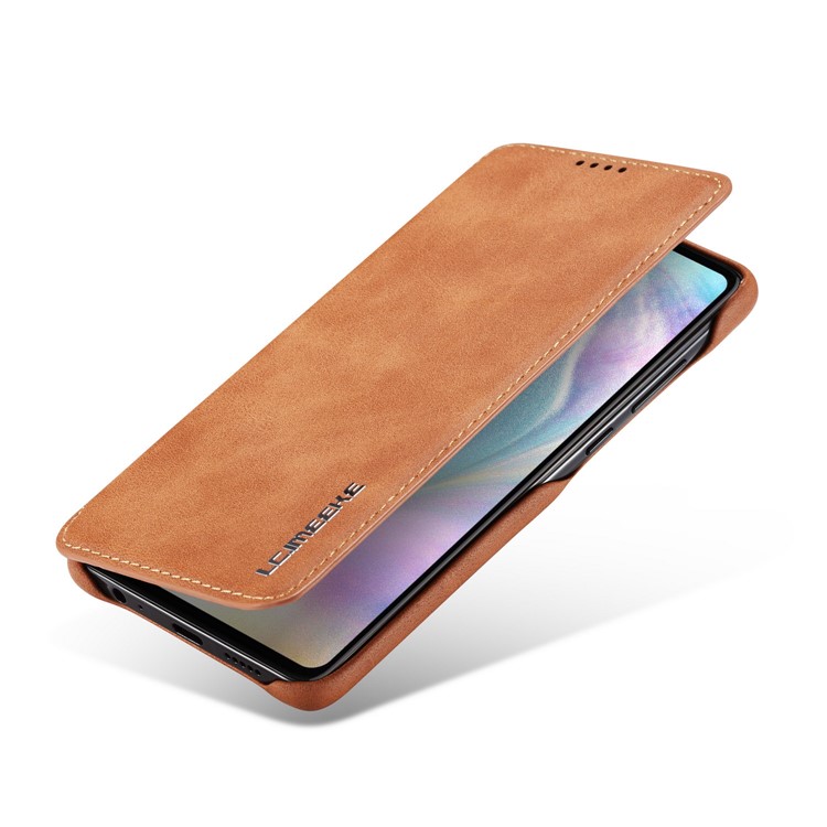 LC.IMEEKE Retro Style Leather Card Holder Case for Huawei P30 - Brown-8