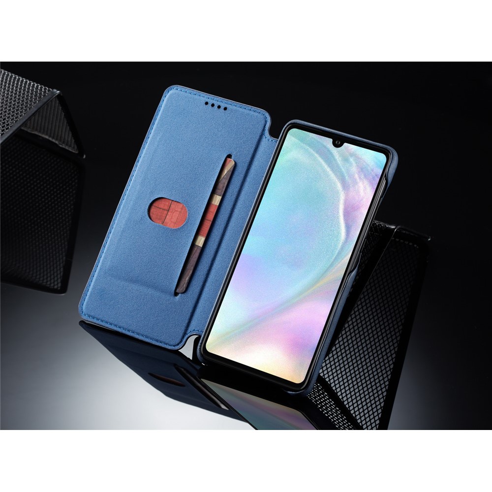 LC.IMEEKE Retro Style Leather Card Holder Case for Huawei P30 - Blue-10