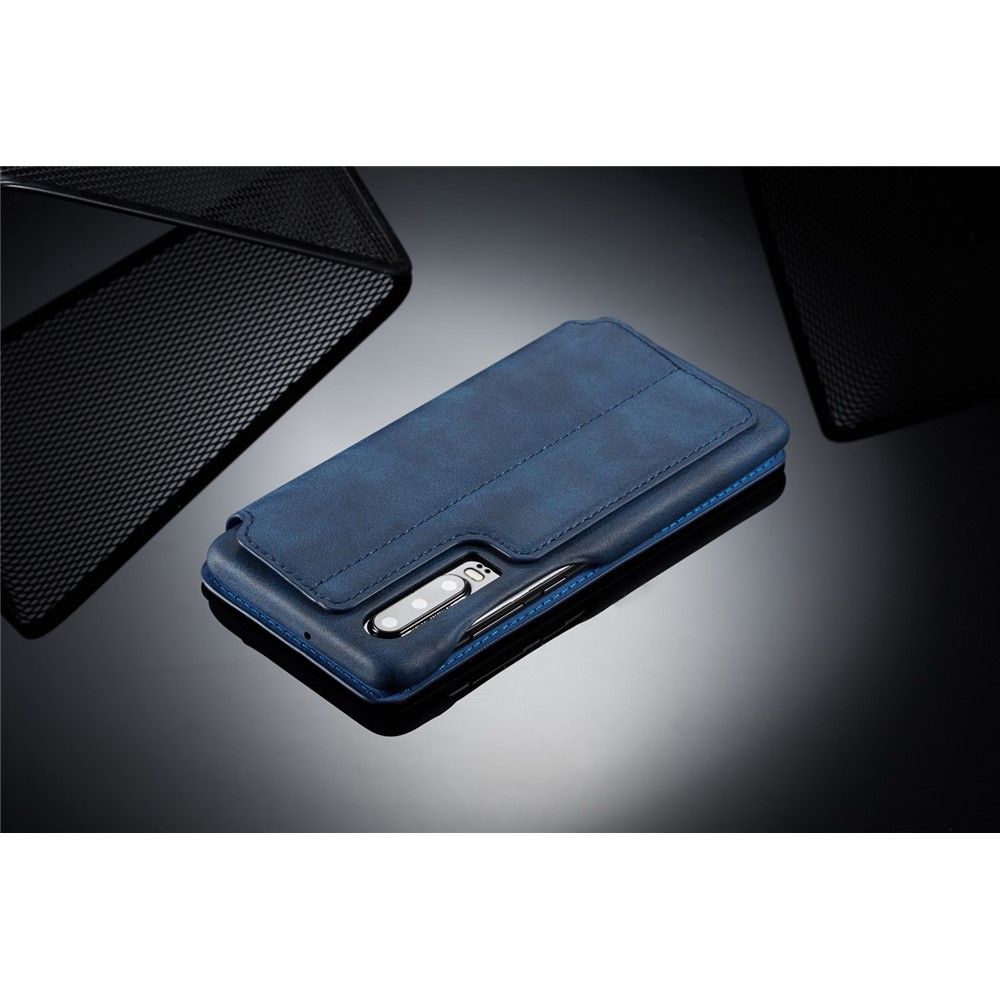 LC.IMEEKE Retro Style Leather Card Holder Case for Huawei P30 - Blue-12