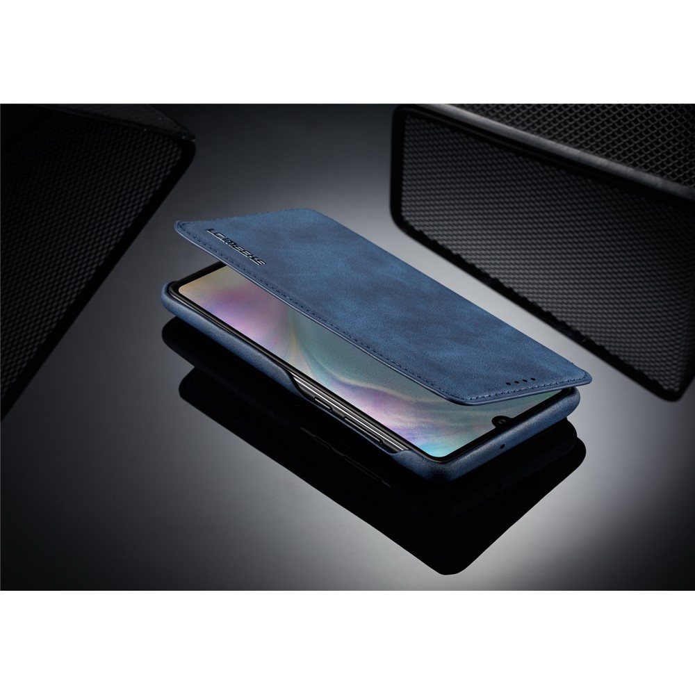 LC.IMEEKE Retro Style Leather Card Holder Case for Huawei P30 - Blue-13