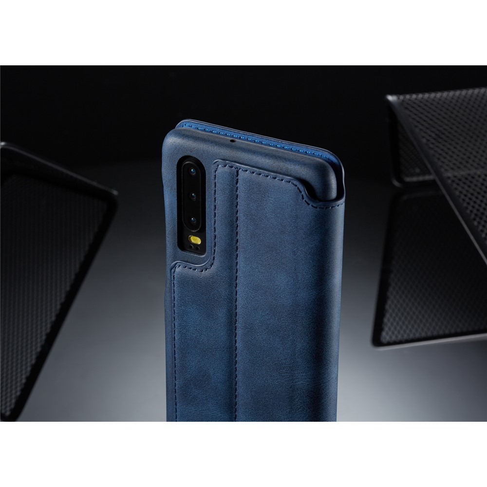 LC.IMEEKE Retro Style Leather Card Holder Case for Huawei P30 - Blue-14