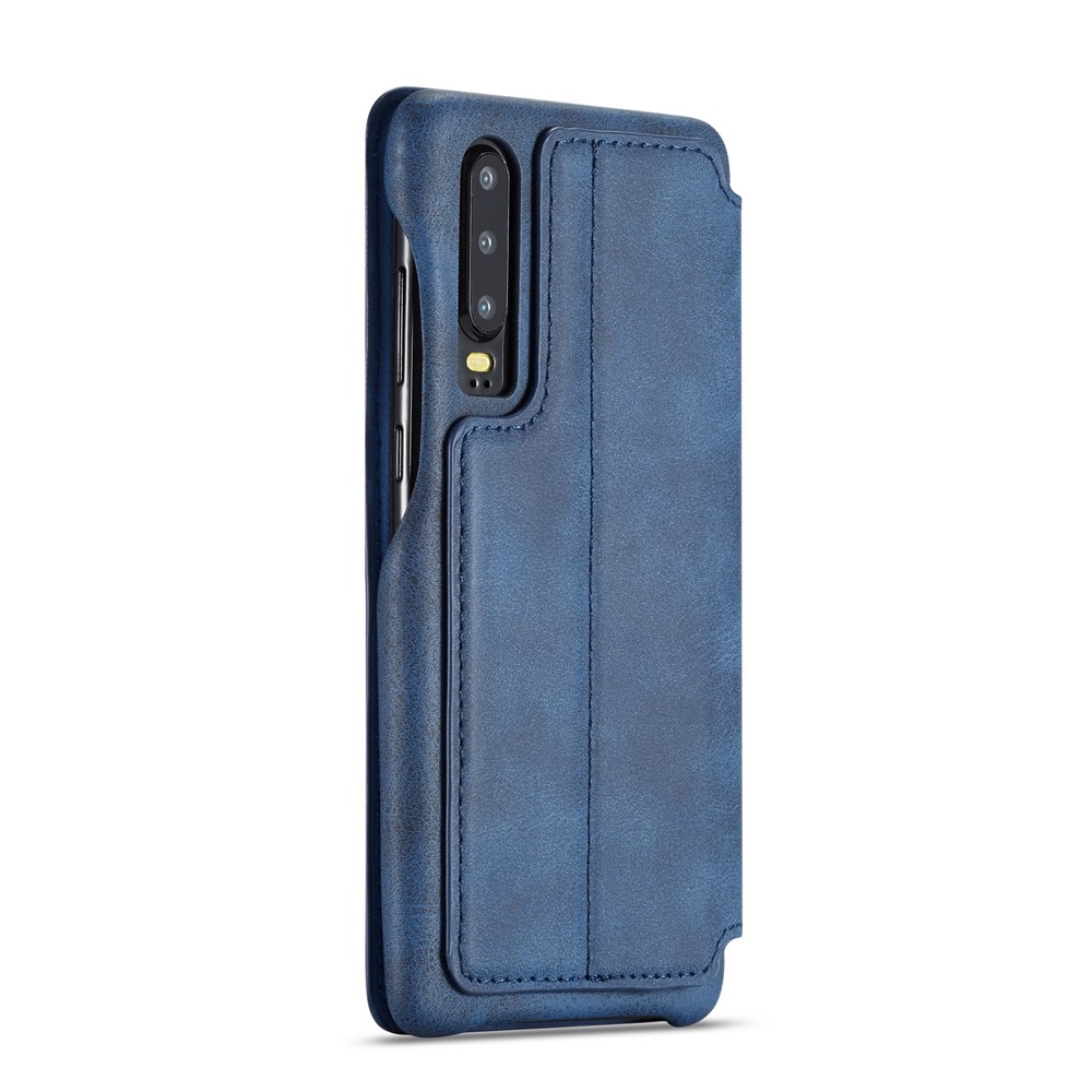 LC.IMEEKE Retro Style Leather Card Holder Case for Huawei P30 - Blue-4