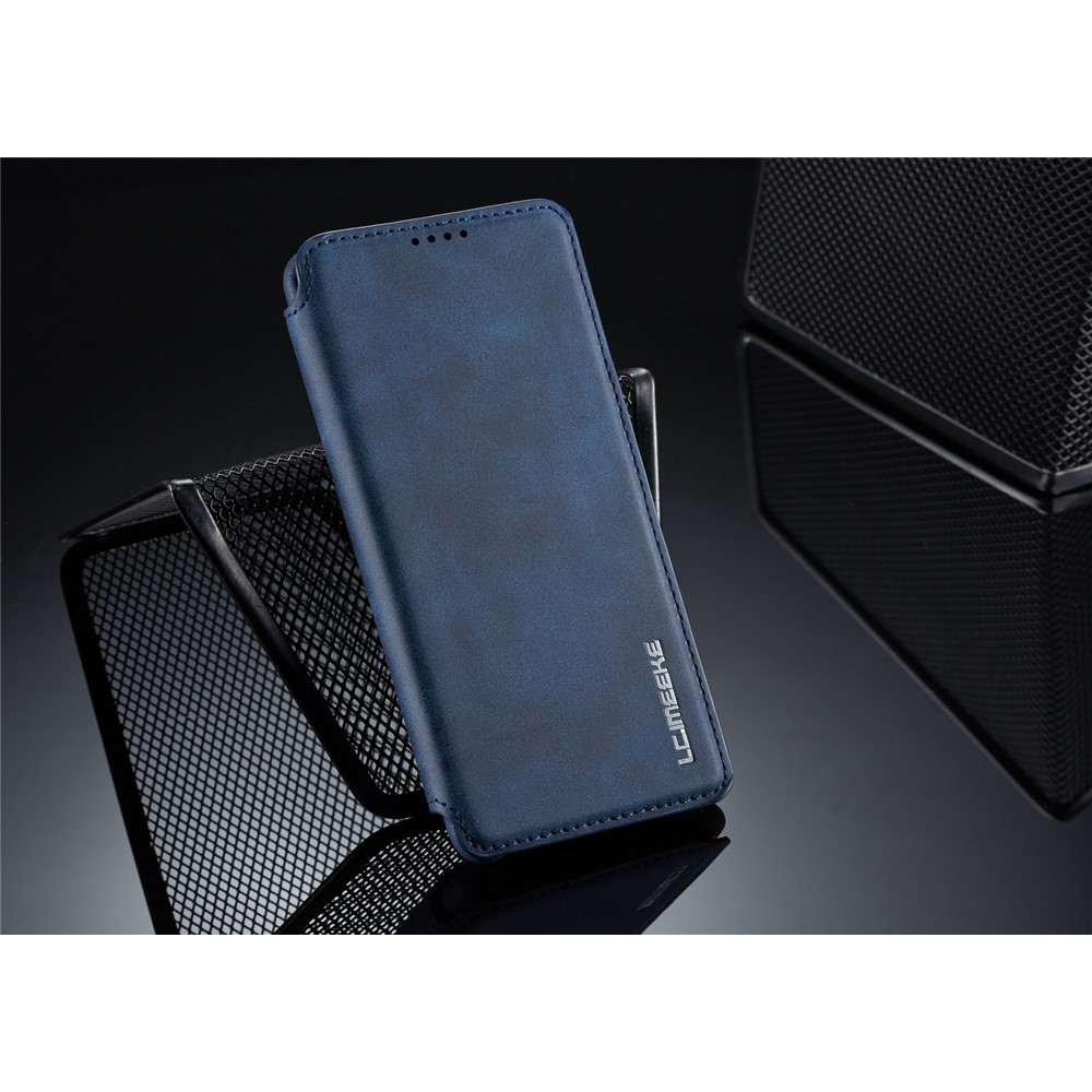 LC.IMEEKE Retro Style Leather Card Holder Case for Huawei P30 - Blue-9