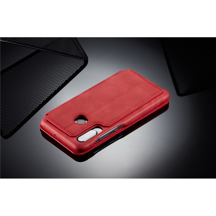 LC.IMEEKE Retro Style Leather Card Holder Case for Huawei P30 Lite - Red-12