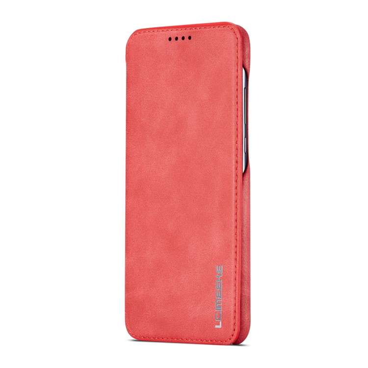 LC.IMEEKE Retro Style Leather Card Holder Case for Huawei P30 Lite - Red-3