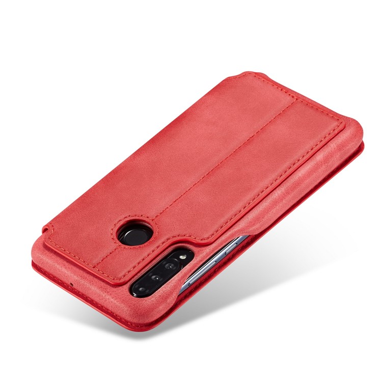 LC.IMEEKE Retro Style Leather Card Holder Case for Huawei P30 Lite - Red-7
