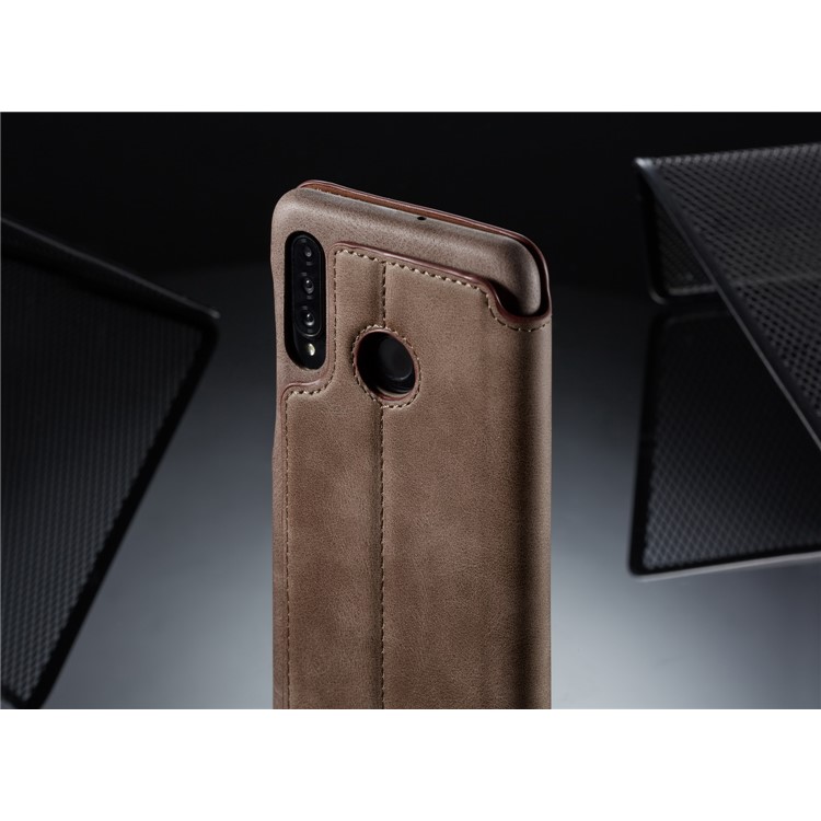 LC.IMEEKE Retro Style Leather Card Holder Case for Huawei P30 Lite - Coffee-14