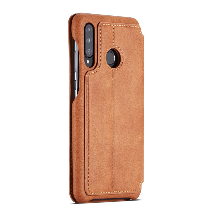 Lc. Étui de Support de Carte en Cuir de Style Rétro Imeeke Pour Huawei P30 Lite - Brun