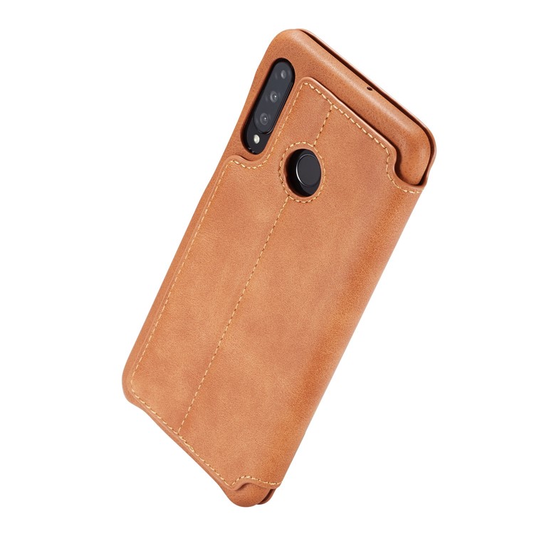 Lc. Étui de Support de Carte en Cuir de Style Rétro Imeeke Pour Huawei P30 Lite - Brun