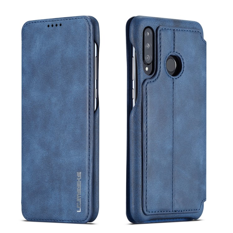 LC.IMEEKE Retro Style Leather Card Holder Case for Huawei P30 Lite - Blue-1