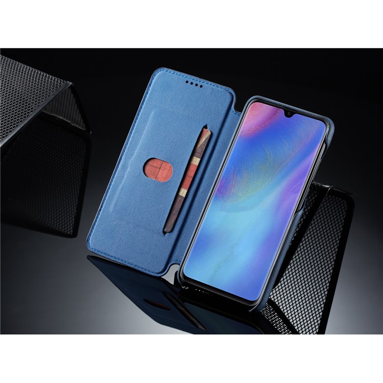 LC.IMEEKE Retro Style Leather Card Holder Case for Huawei P30 Lite - Blue-10