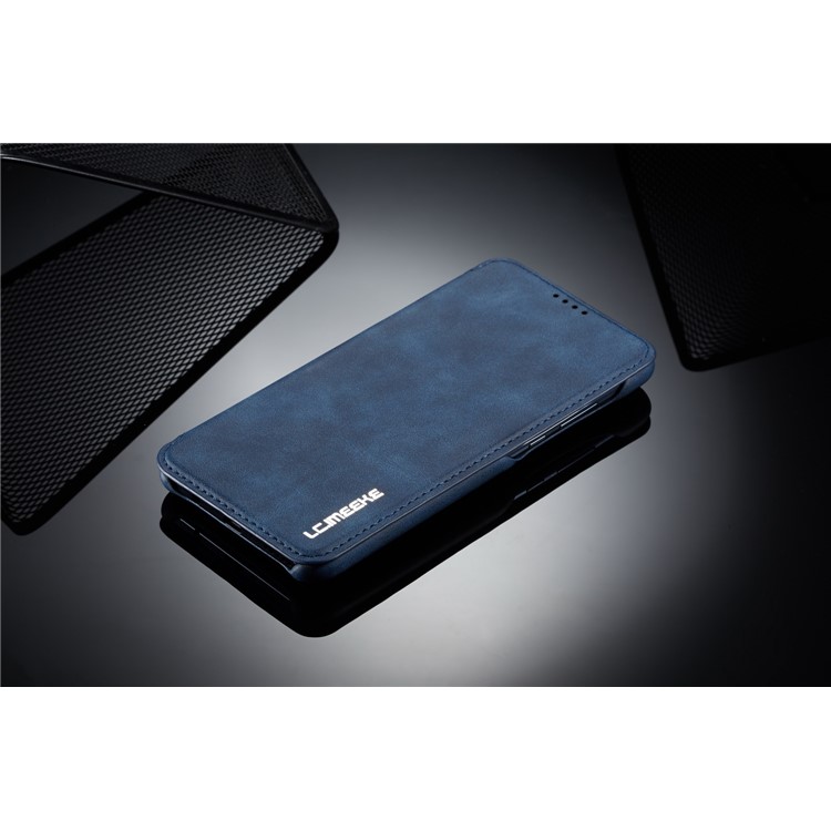 LC.IMEEKE Retro Style Leather Card Holder Case for Huawei P30 Lite - Blue-11