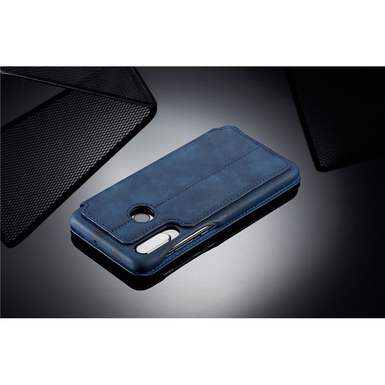 LC.IMEEKE Retro Style Leather Card Holder Case for Huawei P30 Lite - Blue-12