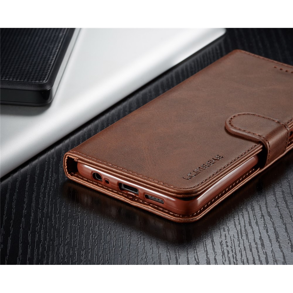 LC.IMEEKE Leather Wallet Stand Case for Huawei P30 - Coffee-14