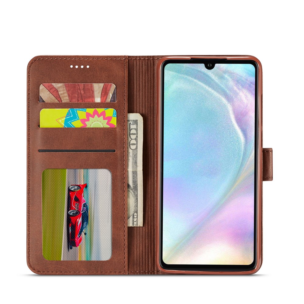 Lc. Case de Billetera de Cuero Imeeke Para Huawei P30 - Café