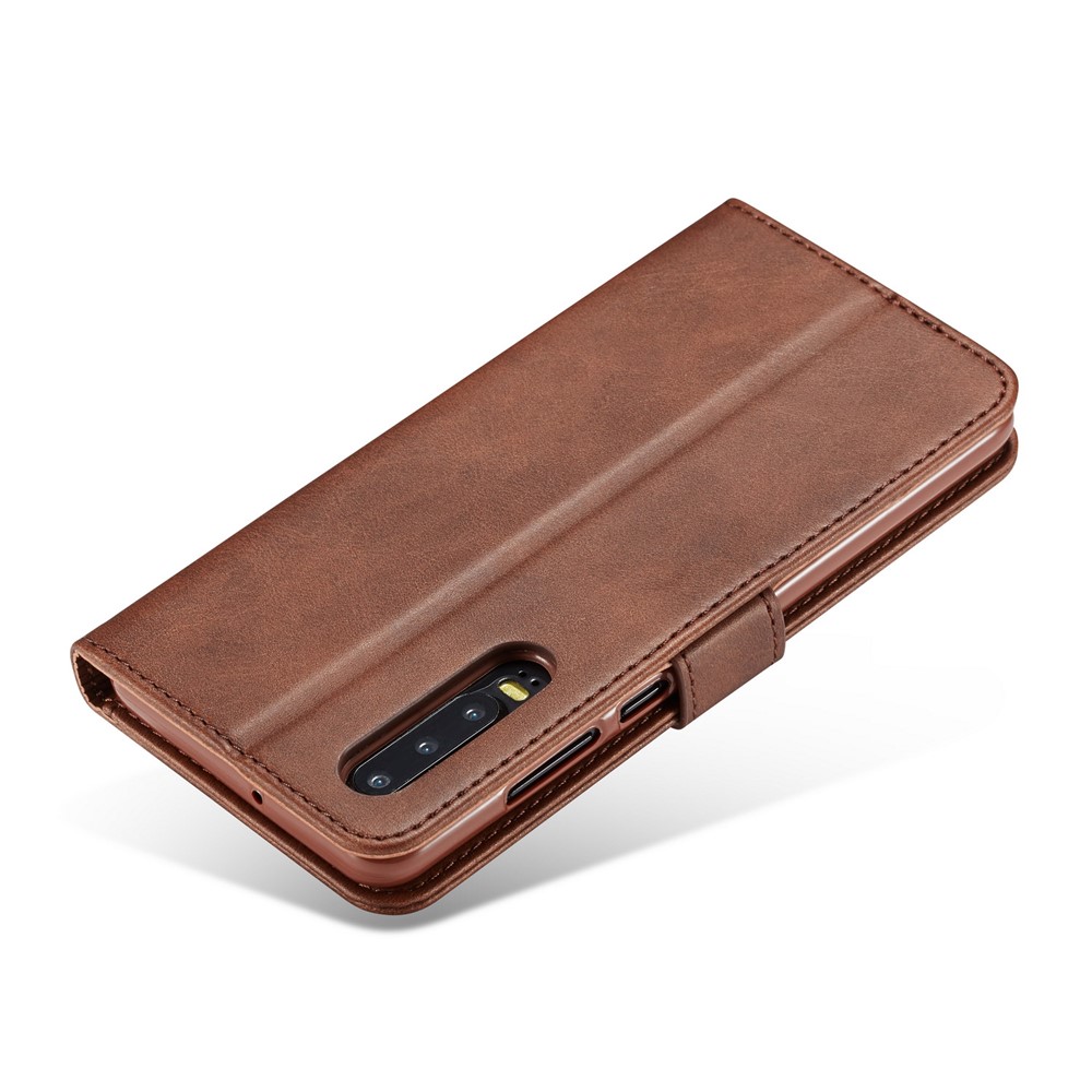 LC.IMEEKE Leather Wallet Stand Case for Huawei P30 - Coffee-5