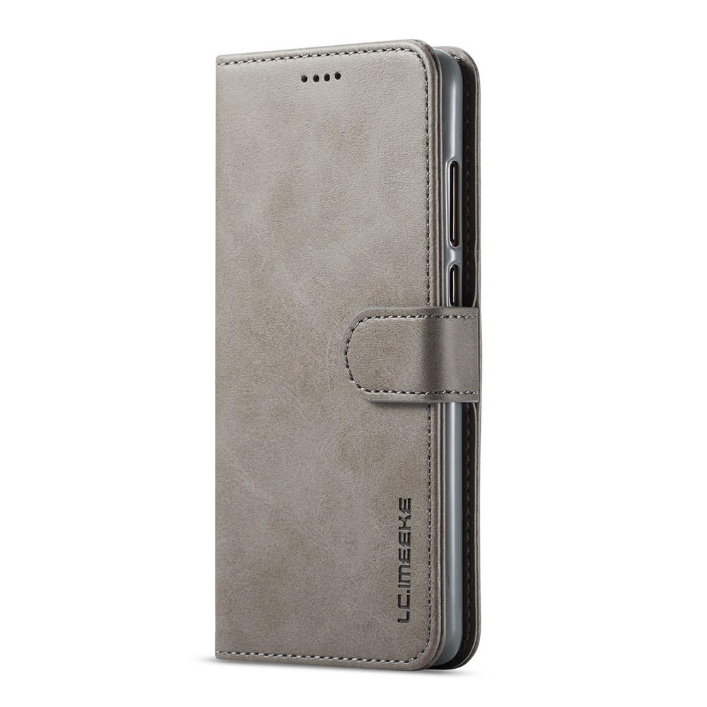 LC.IMEEKE Leather Wallet Stand Case for Huawei P30 - Grey-2