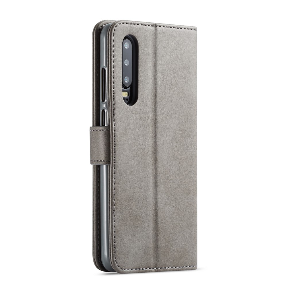 LC.IMEEKE Leather Wallet Stand Case for Huawei P30 - Grey-3