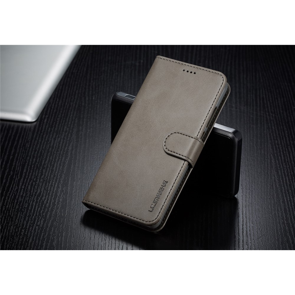 LC.IMEEKE Leather Wallet Stand Case for Huawei P30 - Grey-4