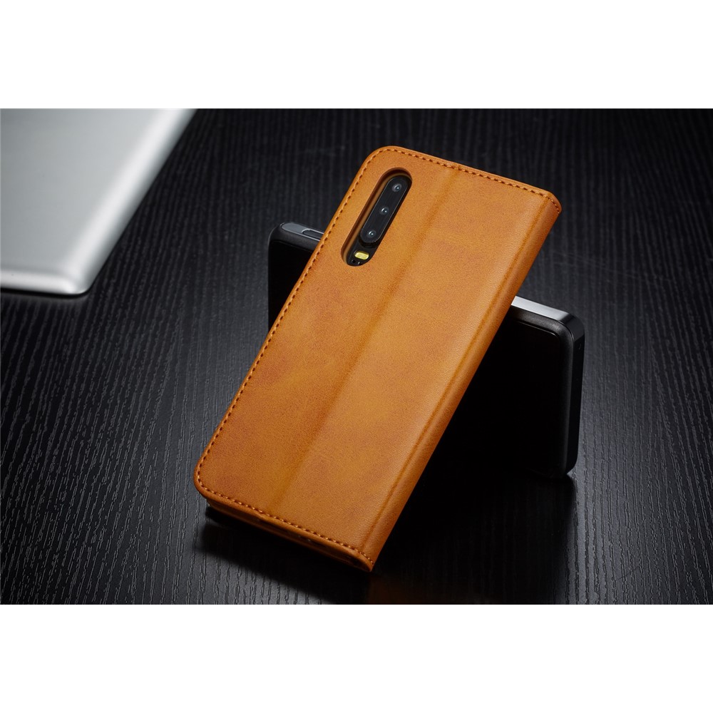 LC. Custodia In Pelle IMEEKE Per Huawei P30 - Marrone-5