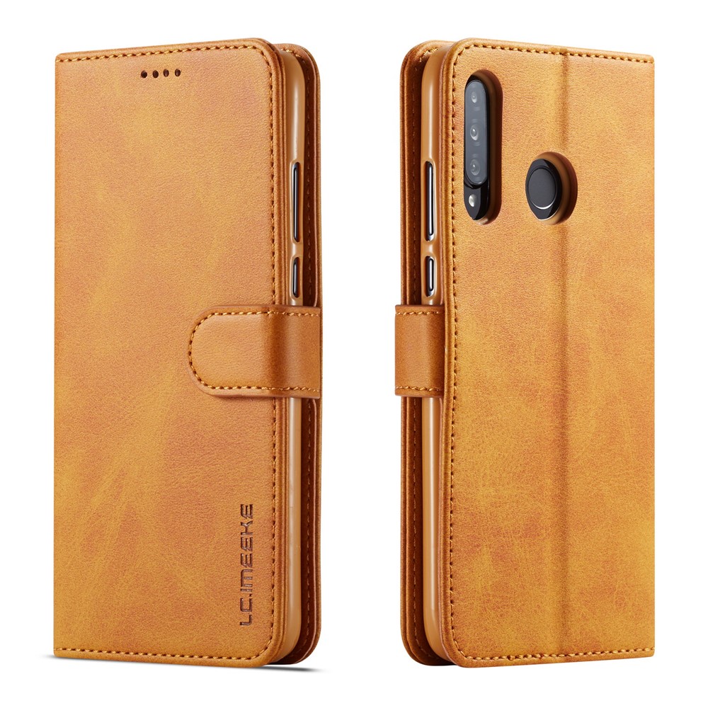 LC.IMEEKE Wallet Leather Stand Case for Huawei P30 Lite - Brown-1