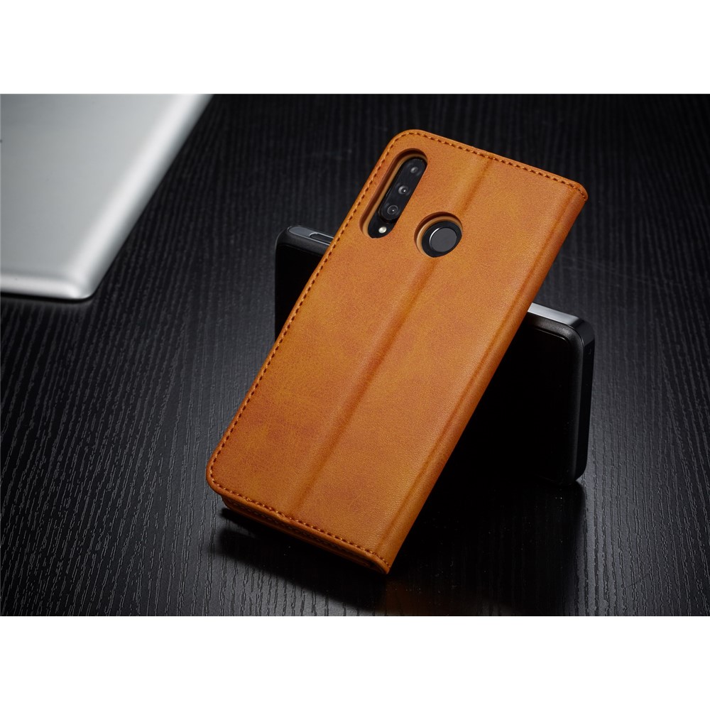 LC.IMEEKE Wallet Leather Stand Case for Huawei P30 Lite - Brown-5