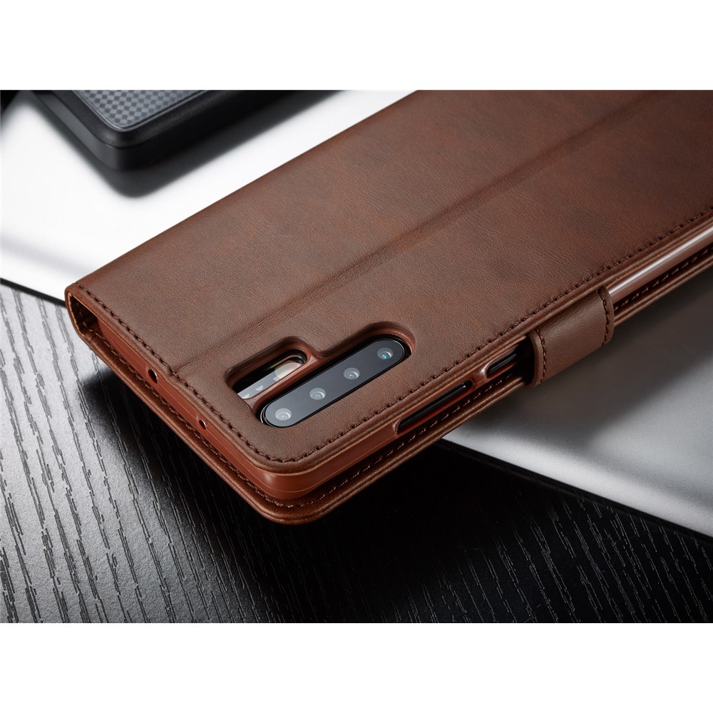 LC.IMEEKE Wallet Leather Stand Case for Huawei P30 Pro - Coffee-15