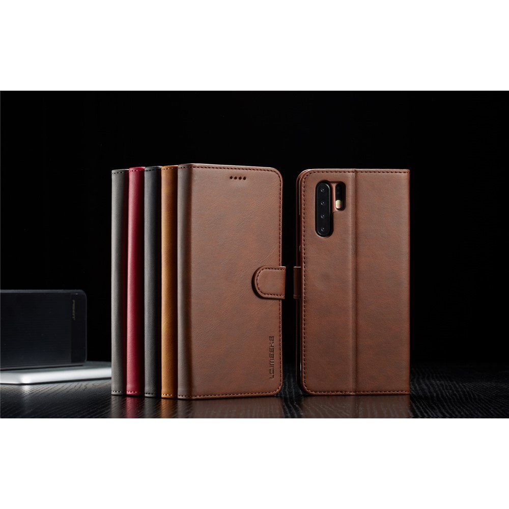 LC.IMEEKE Wallet Leather Stand Case for Huawei P30 Pro - Coffee-17