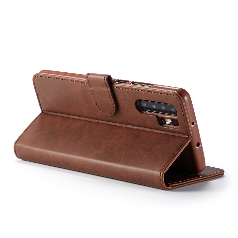 LC.IMEEKE Wallet Leather Stand Case for Huawei P30 Pro - Coffee-7