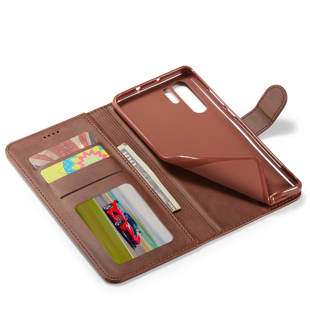 LC.IMEEKE Wallet Leather Stand Case for Huawei P30 Pro - Coffee-8