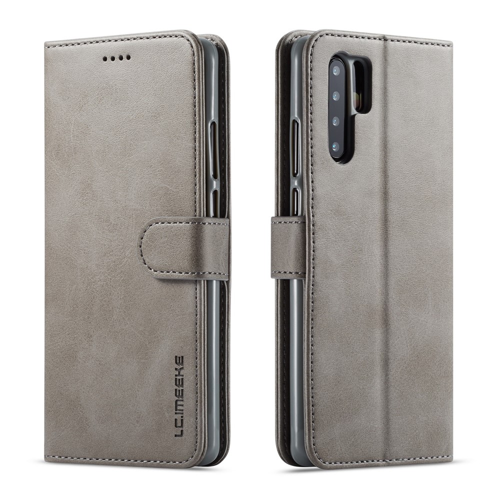LC.IMEEKE Wallet Leather Stand Case for Huawei P30 Pro - Grey-1