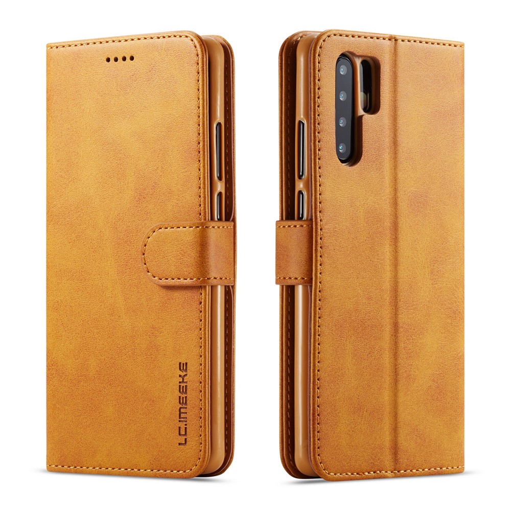 LC.IMEEKE Wallet Leather Stand Case for Huawei P30 Pro - Brown-1