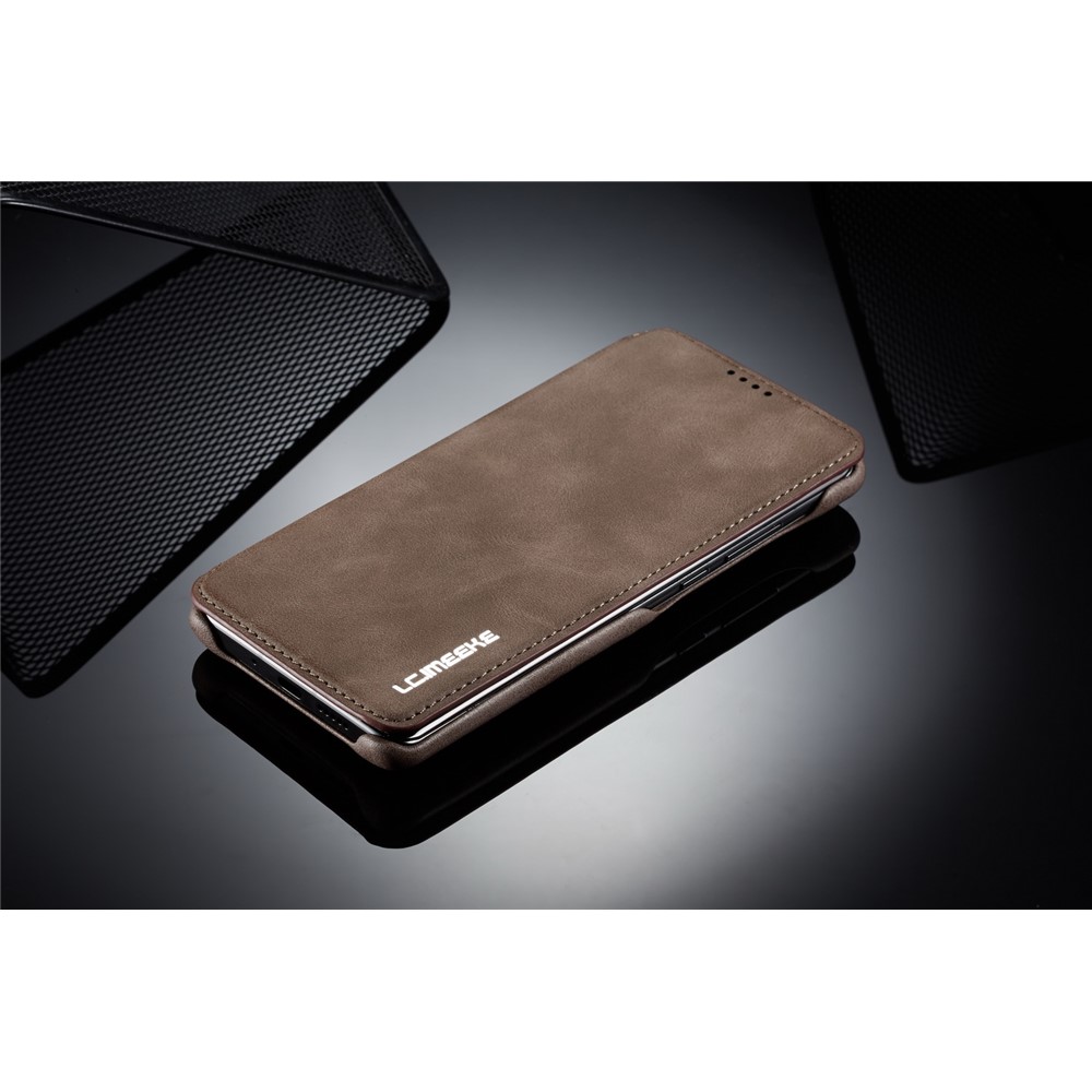 LC.IMEEKE Retro Style Leather Card Holder Case for Huawei P30 Pro - Coffee-12