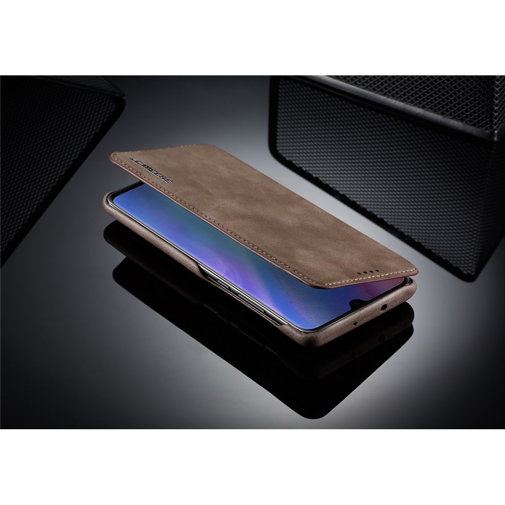LC.IMEEKE Retro Style Leather Card Holder Case for Huawei P30 Pro - Coffee-13