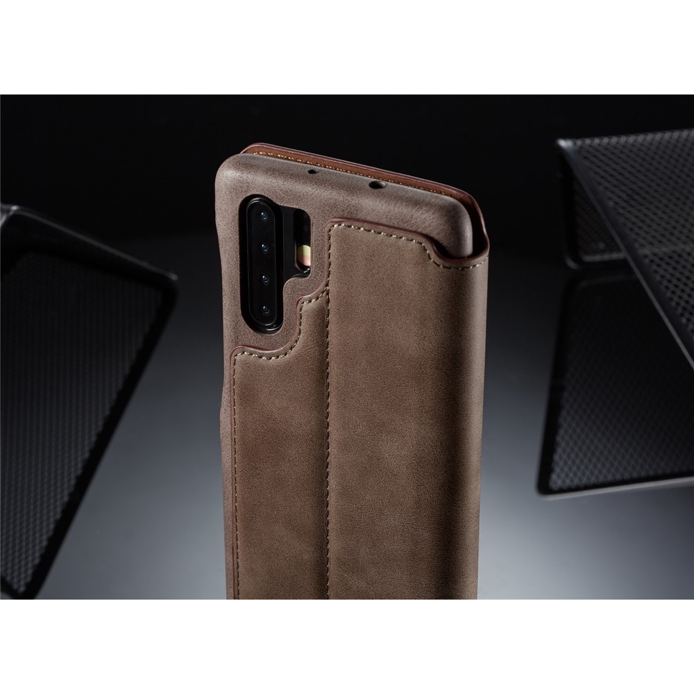 LC.IMEEKE Retro Style Leather Card Holder Case for Huawei P30 Pro - Coffee-14