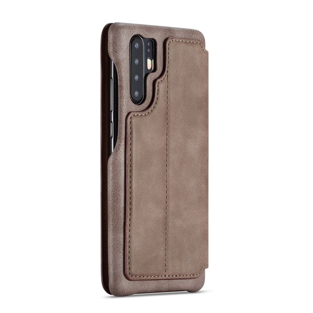 LC.IMEEKE Retro Style Leather Card Holder Case for Huawei P30 Pro - Coffee-4