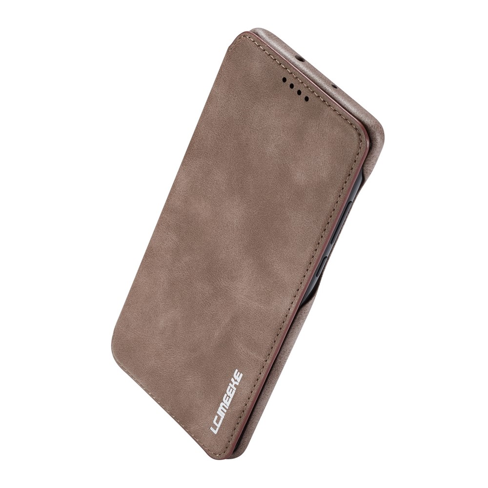 LC.IMEEKE Retro Style Leather Card Holder Case for Huawei P30 Pro - Coffee-5