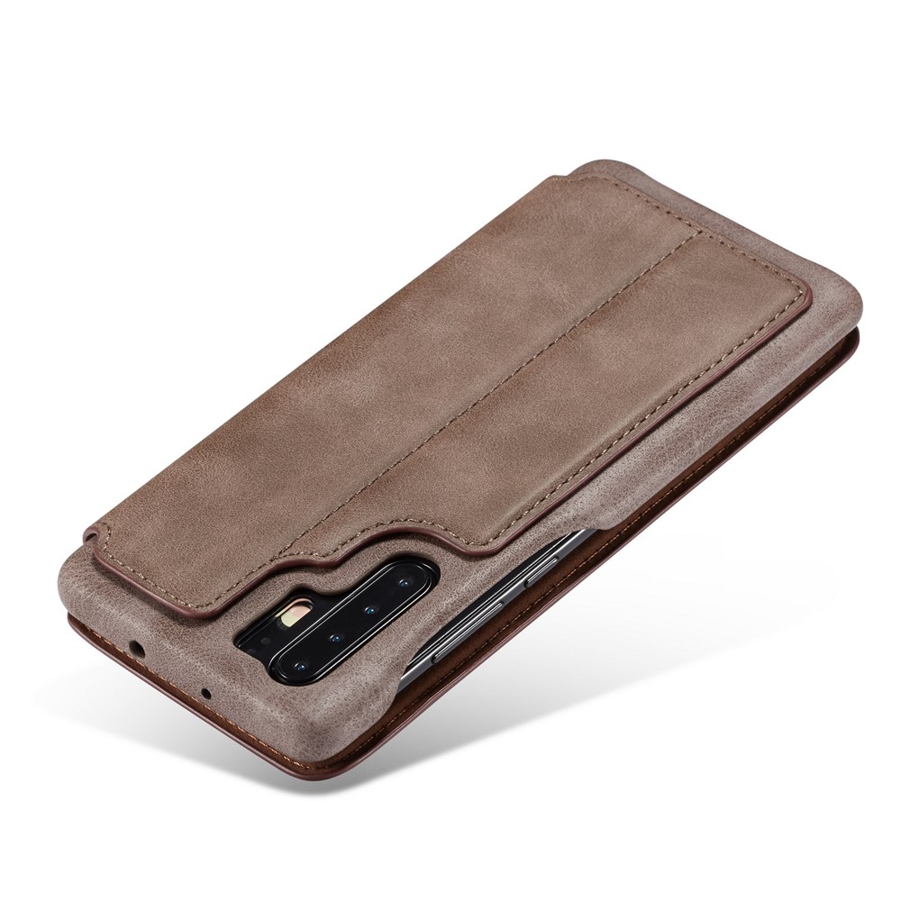 LC.IMEEKE Retro Style Leather Card Holder Case for Huawei P30 Pro - Coffee-7