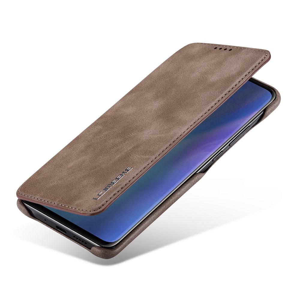 LC.IMEEKE Retro Style Leather Card Holder Case for Huawei P30 Pro - Coffee-8