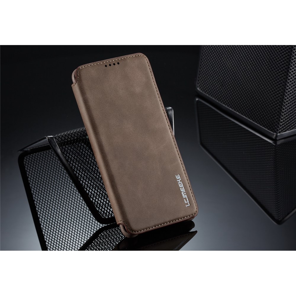 LC.IMEEKE Retro Style Leather Card Holder Case for Huawei P30 Pro - Coffee-9